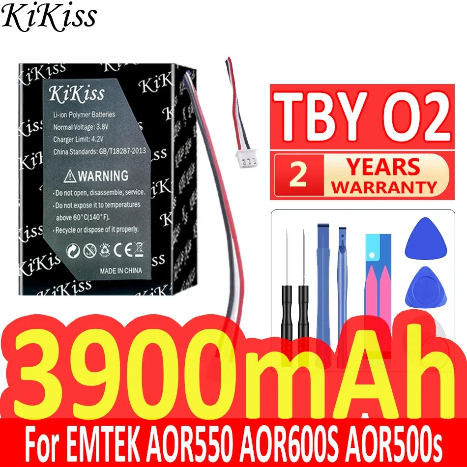 EMTEK AOR550 AOR600S AOR500s 용 Kikiss 강력한 배터리, TBY O2 (AOR500-S), 3900mAh 