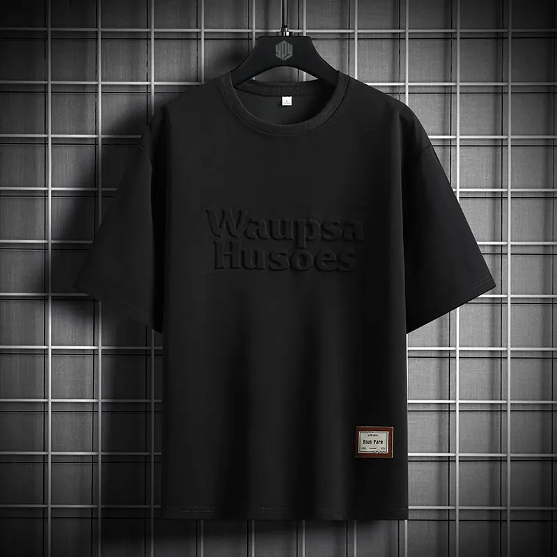 Hip Hop Mens Streetwear T-shirts Casual 2024 Summer Short Sleeves Black Grey Tshirt Tees Fashion Oversize 7XL 8XL Clothes