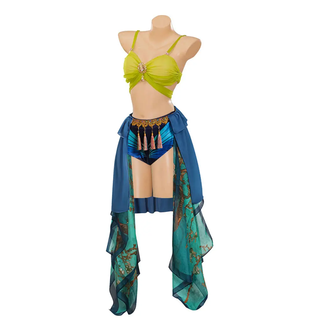 Sexy Halloween Costume for Women Sexy Bra Blue Shorts Skirt Suit Stage Costume Performance Dance Dress Carnival Party Outfit - view 3