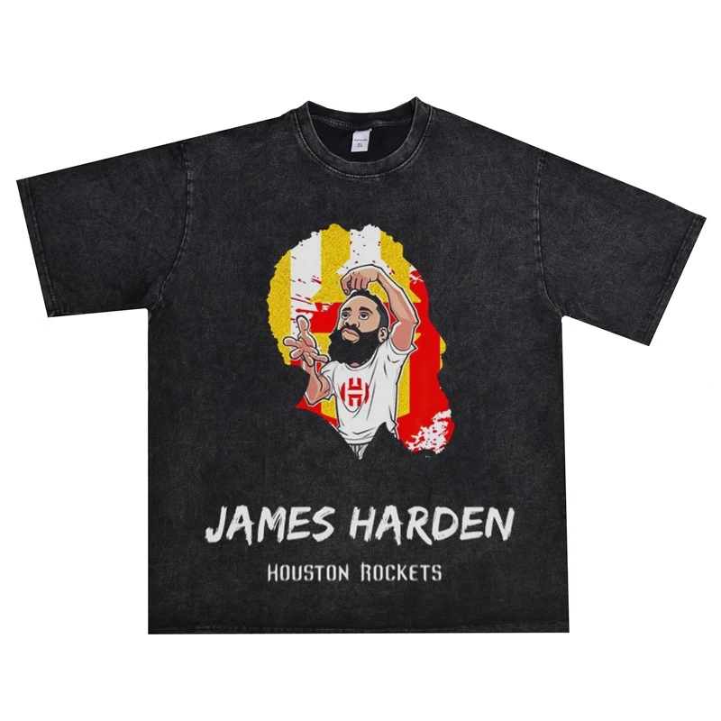 

Высококачественная роскошная брендовая свободная и персонализированная футболка с принтом и баскетбольной звездой Джеймса Хардена 2025 года.