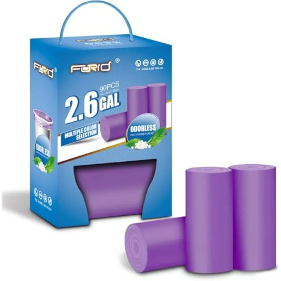 

Прочные мешки для мусора без запаха цвета 2,6 галлона для спальни, ванной комнаты, кухни, офиса и домашнего использования, долговечные герметичные вкладыши w