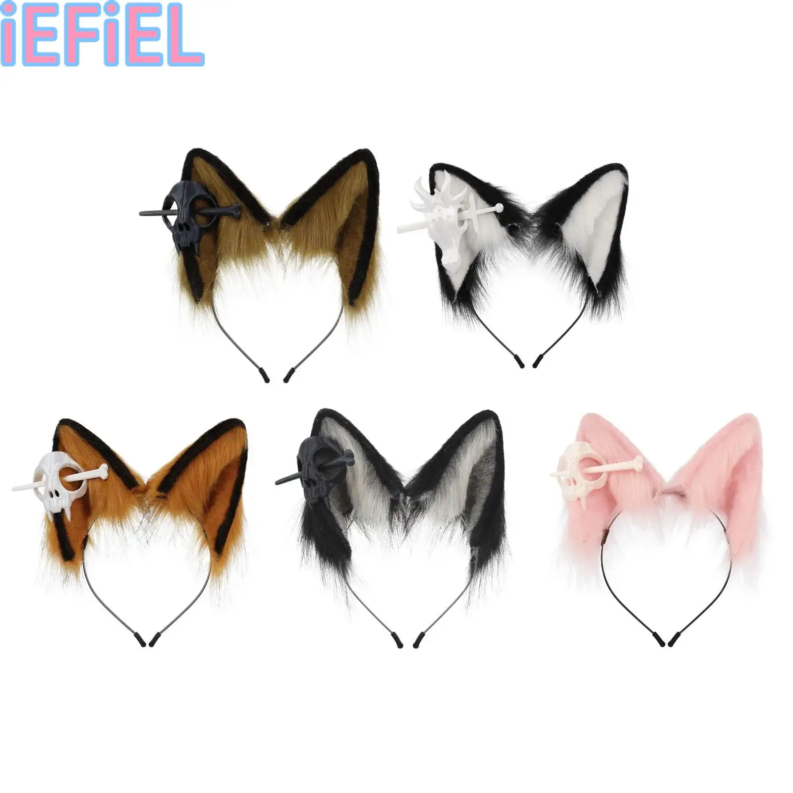 

Cat Wolf Fox Ears Headband Halloween Headwear Cosplay Costume Anime Themed Party for Women Girls