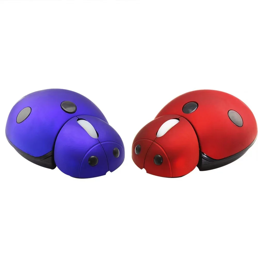 Portable silent Funny Cute Cartoon Seven Star Ladybug 2.4g Raton inalambrico Wireless Mouse laptop computer  Creative gifts