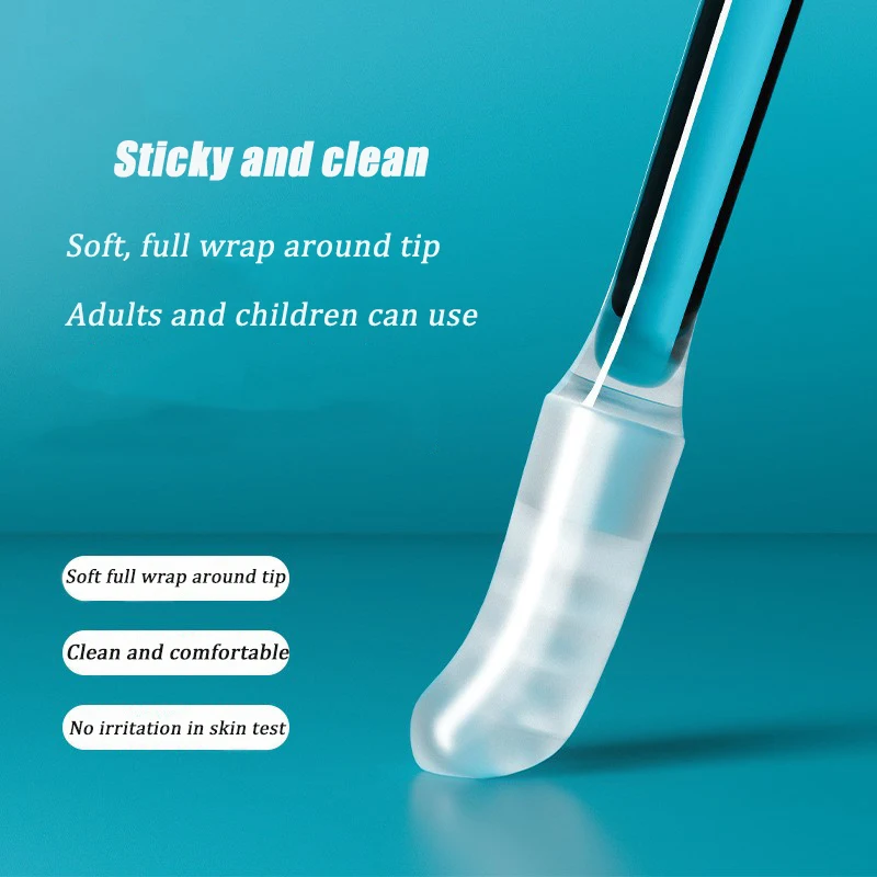 24pcs/box Disposable Sticky Ear Cleaning Swabs Stick Pick Reusable Ear Cleaner Soft Ear Wax Removal Earwax Remover For Adult Kid