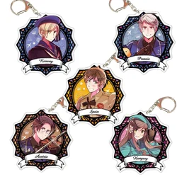 Loen Anime Peripheral Store Hetalia: Axis Powers Finland Prussia Hungary Austria Acrylic Keychain Pendant Fans Gifts About 6cm