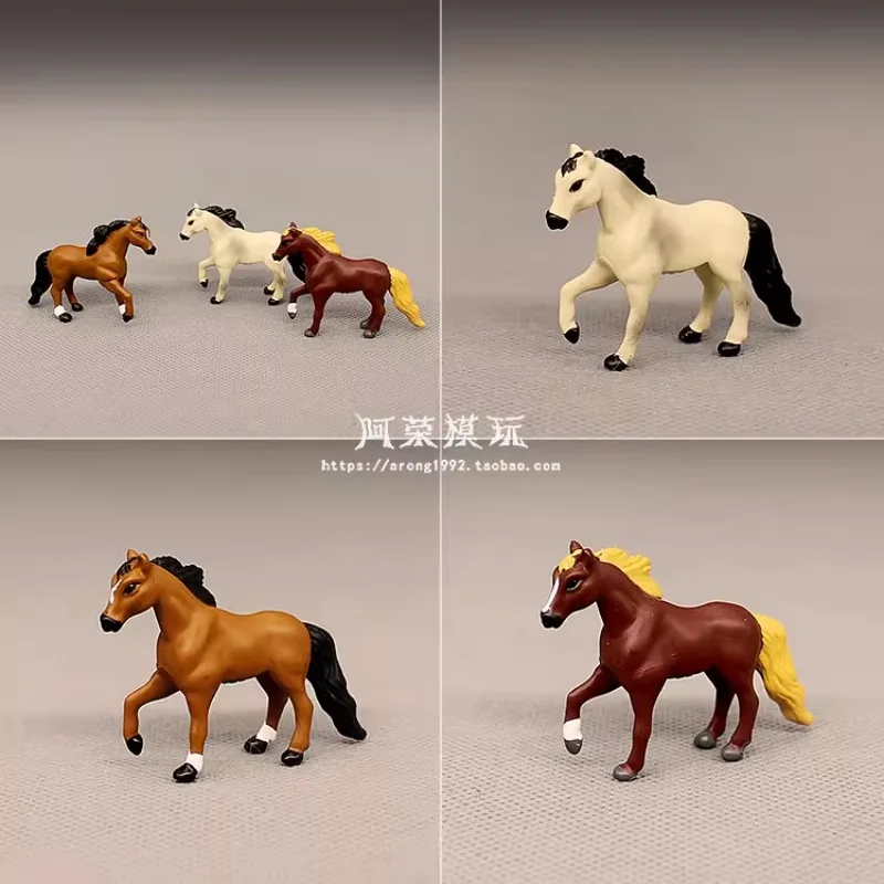 Miniature Landscape Horse Figurine Simulation Animal Action Figure Model Car Interior Desktop Ornament Creative Accessory Toy