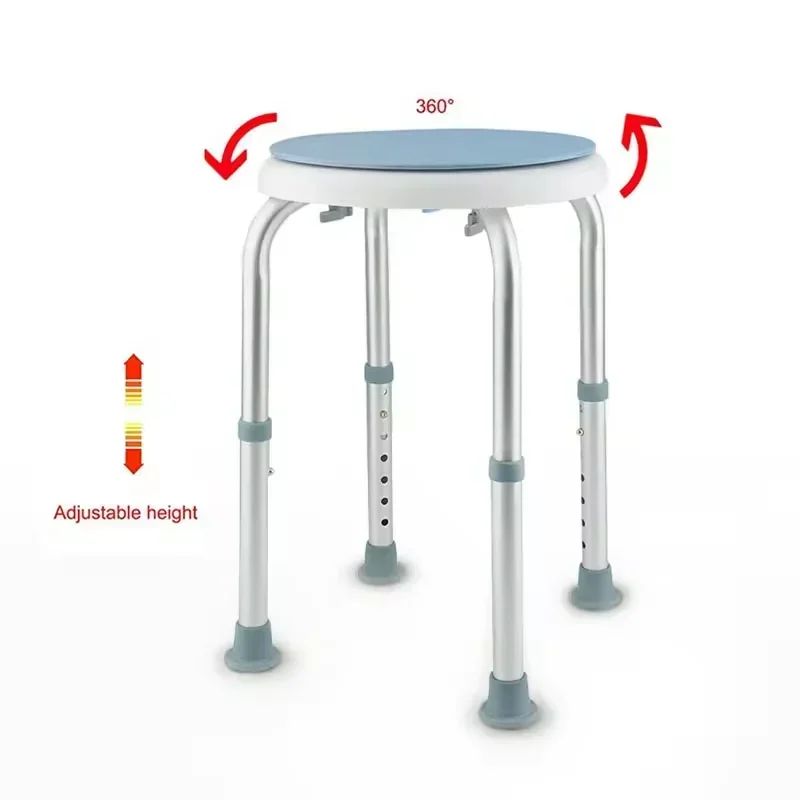 Nonslip Bath Shower Stool for Elderly Seniors inside Shower Chair with Padded Seat and Holes for Tub Bathroom Safety Equipment