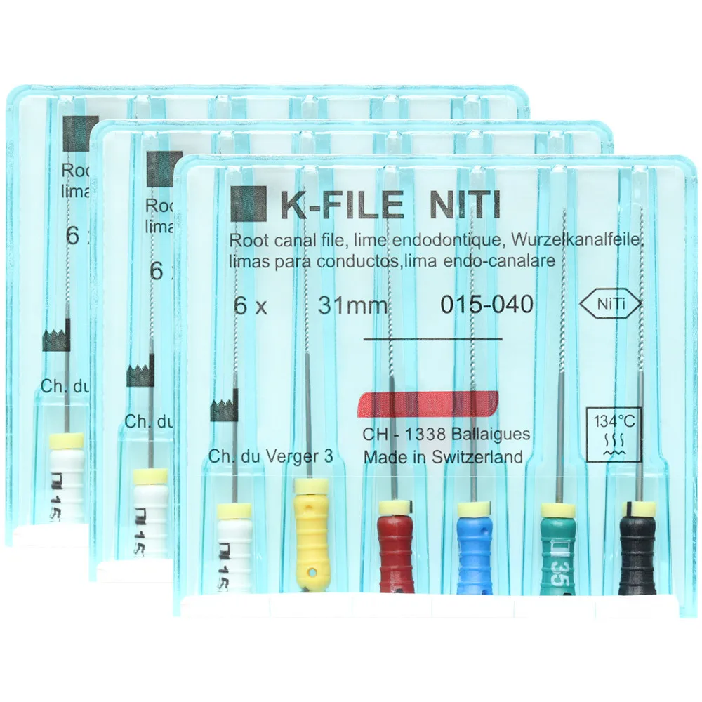 

3 упаковки, гибкие эндодонтические титановые стоматологические инструменты, 21/25/31 мм