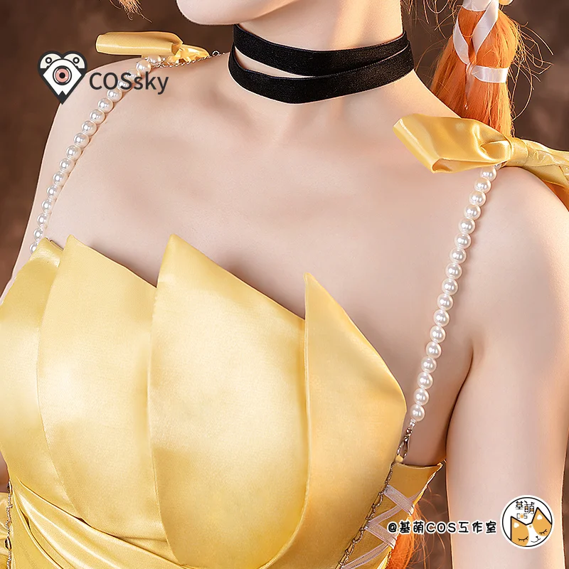 

Reverse: 1999 Sonnet In Praise of Poetry Cosplay Costume Yellow Dress Outfit Full Set Party Role Play elegant women Clothing