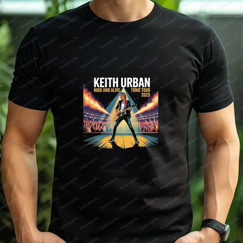 Keith Urban - New Trendy Harajuku Short-Sleeved Men's Women's Round-neck Shirt Comfortable T-Shirt
