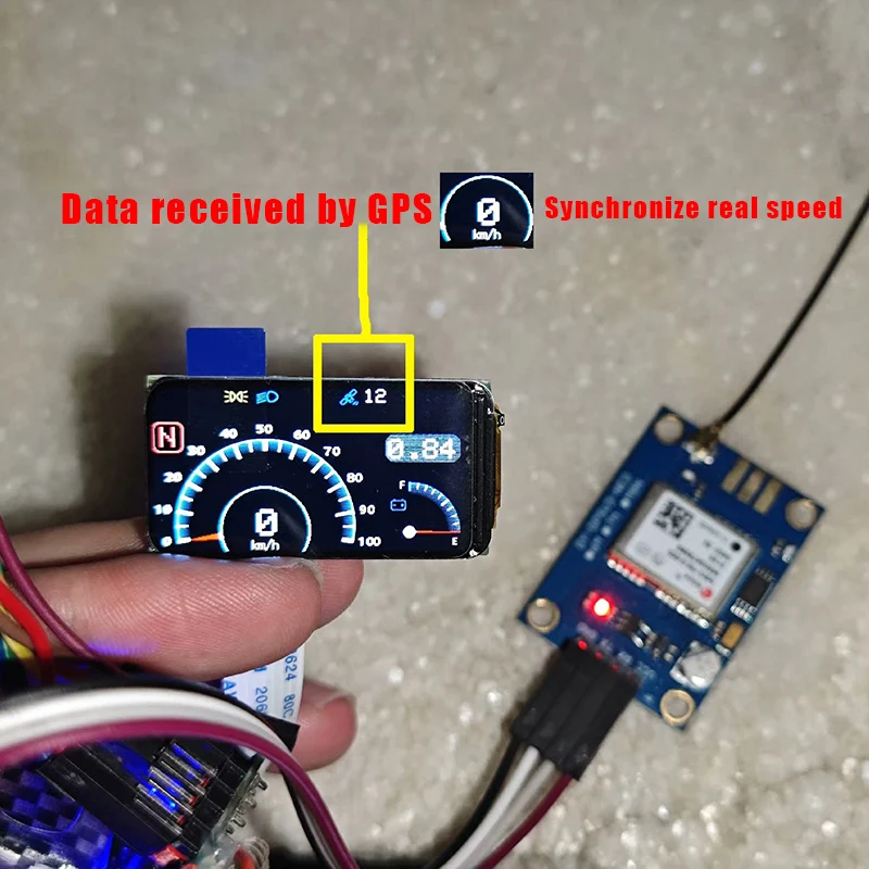 จอแสดงผลขนาด 1.47 นิ้วจำลองการเชื่อมโยงแผงหน้าปัดหน้าจอ LCD สำหรับ 1/8 1/10 RC Crawler Car Traxxas TRX4 AXIAL SCX10 RC4WD อะไหล่