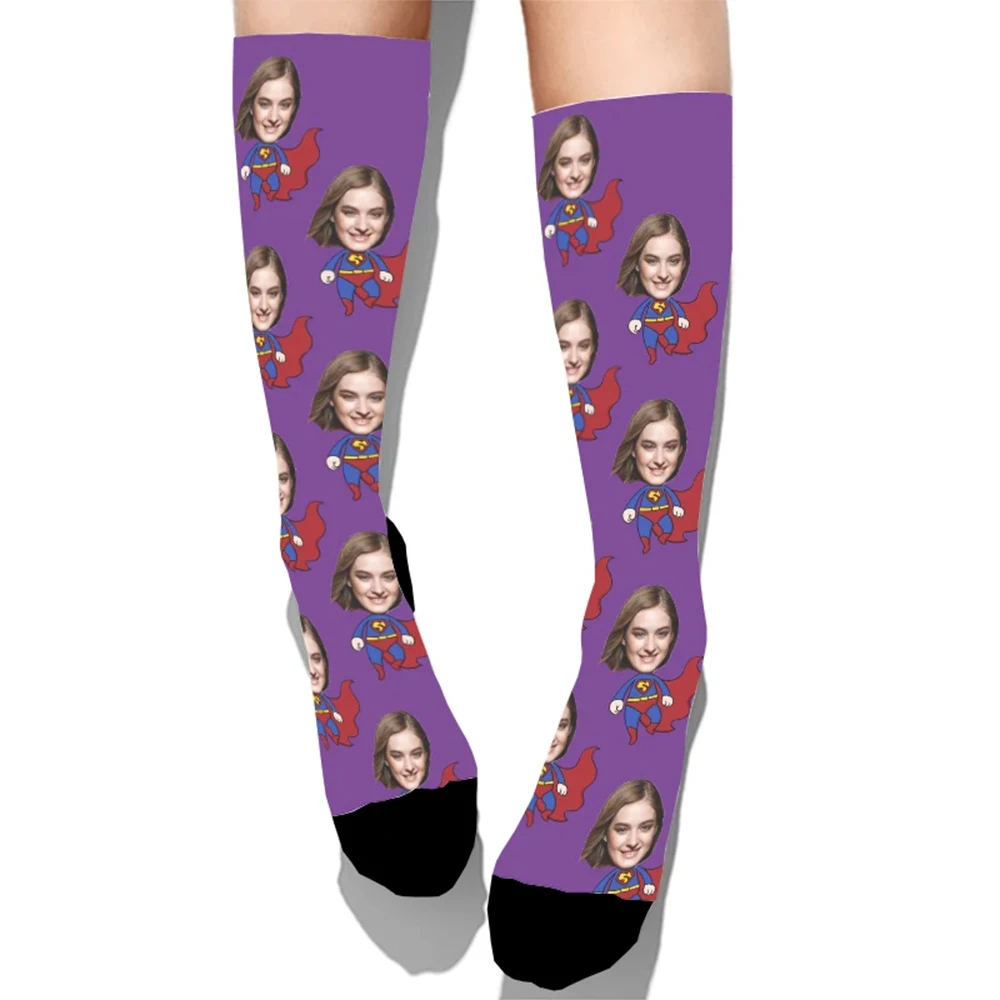 Private custom cartoon socks with face fashion custom photo personalized gift unisex funny socks for girlfriend and family