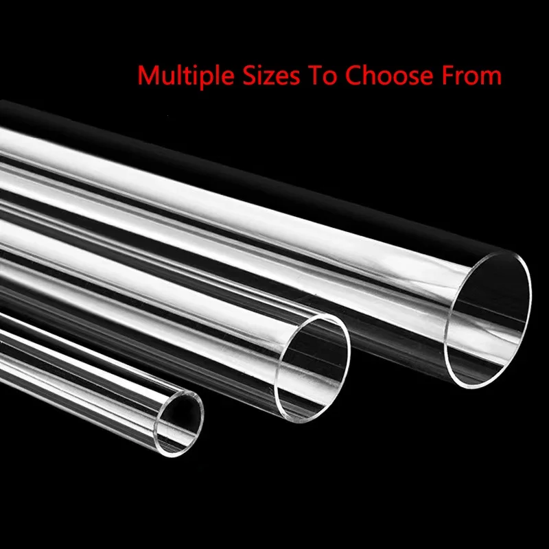 Высокопрозрачная аквариумная водопроводная труба PETG, акриловая жесткая трубка, прозрачная жесткая трубка, наружный диаметр 6 мм, 8 мм, 10 мм, 12 мм, 50 см, прозрачная, 5 шт./лот