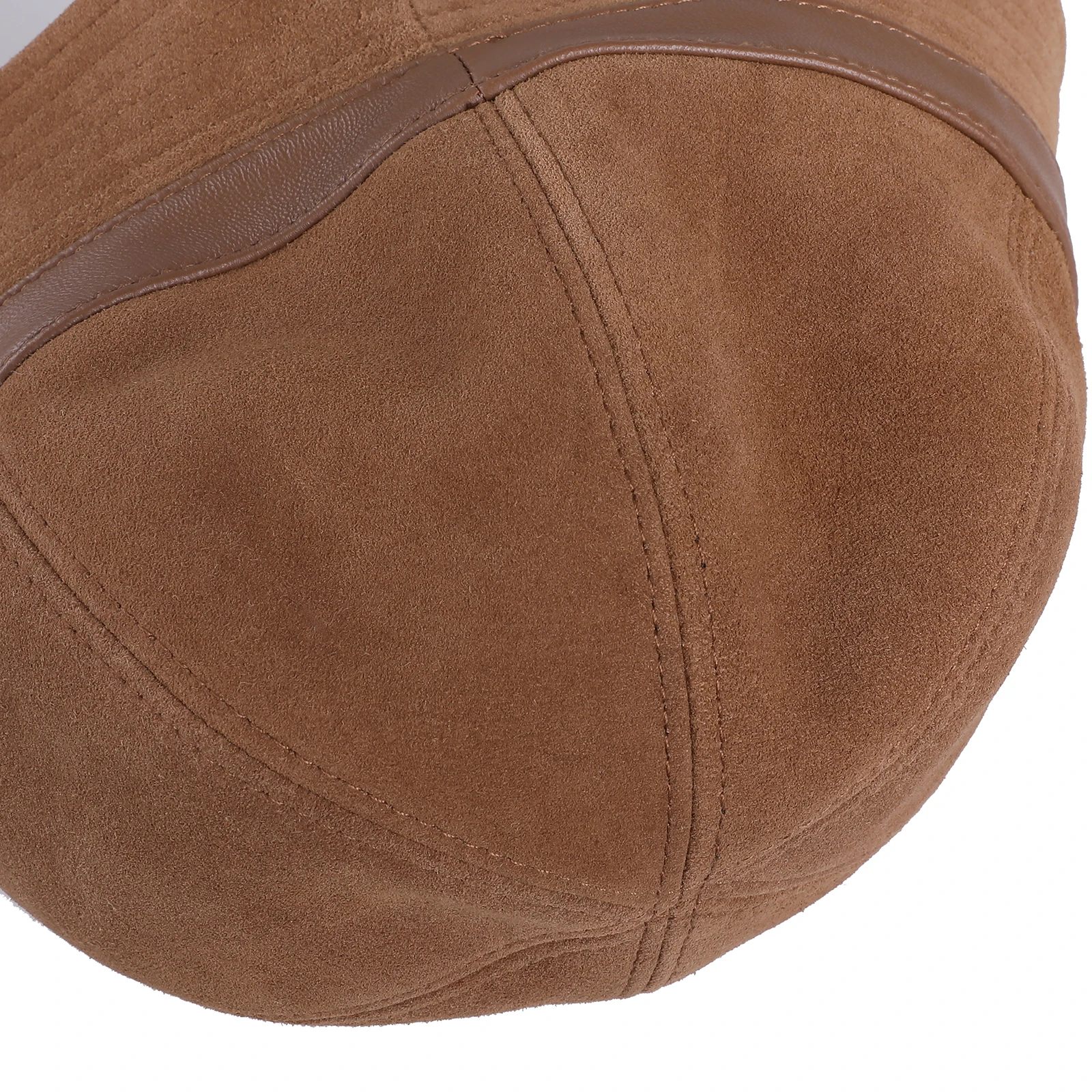 BOONJOVIA 100% Genuine Sheepskin Suede Leather Bucket Hat For Women Fashion Lady Real Leather Sun Fishmen Caps