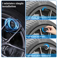 TPMS Tire Pressure Monitoring System Car Safety Alarm System Wireless Solar&USB Powered 4 Sensors with Color Digital Display 8