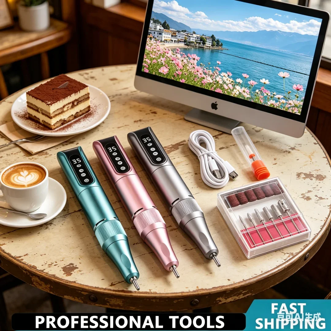 

Luxuriant Wireless Nail Drill Pen 35000RPM USB Rechargeable Ergonomic Portable Manicure Tool for Delicate Nail File Polishing