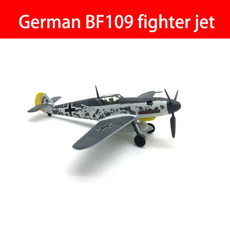 Military aircraft model German BF109 fighter jet Children's toys, boys' birthday gifts, puzzle toys, collection gifts