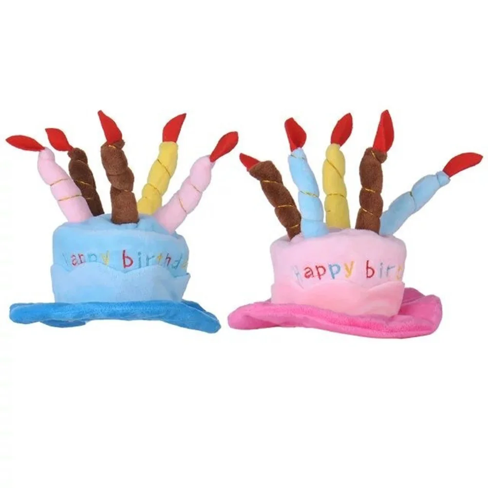 

Adjustable Pet Birthday Cake Hat 5 Colorful Candles Design for Chihuahua Yorkie Maltese Beagle Pekingese Terrier Pomeranian