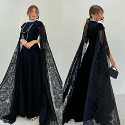 Prom Dress Saudi Arabia Jersey Beading Draped Ruched Homecoming A-line High Collar Bespoke Occasion Gown Long Dresses