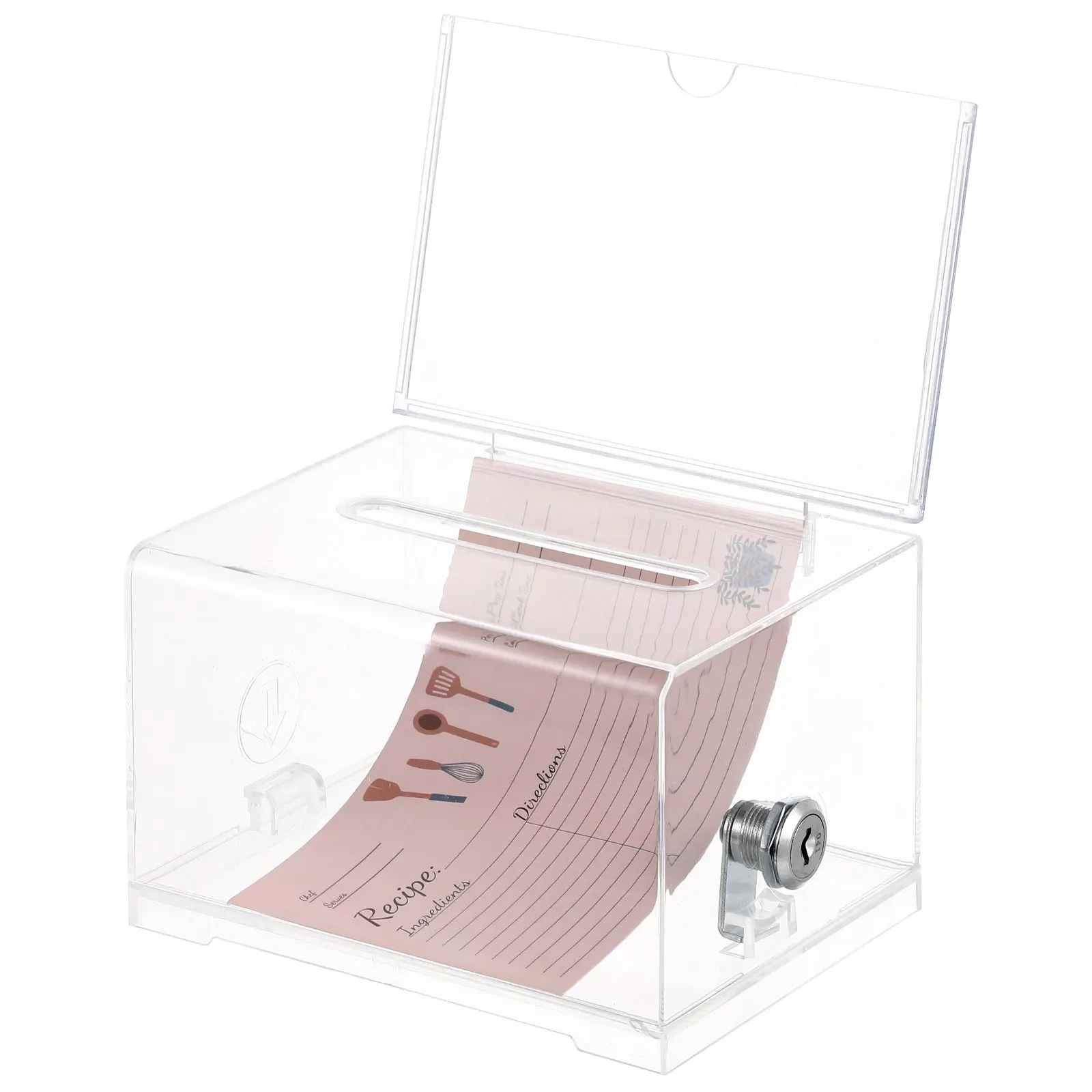 Boîte à suggestions en acrylique transparent verrouillable, urne de dons pour collectes de fonds, utilisation au bureau ou en classe, design robuste, étui pour cartes à collectionner
