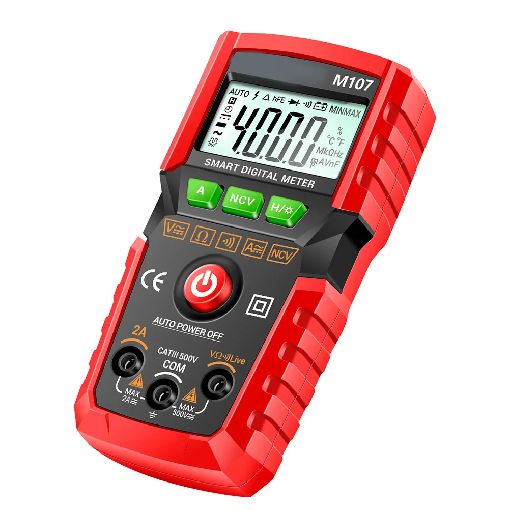 

4000 Counts Professional Smart Multimeter Auto-Ranging Tester Voltage Current Frequency Capacitance Diode Continuity