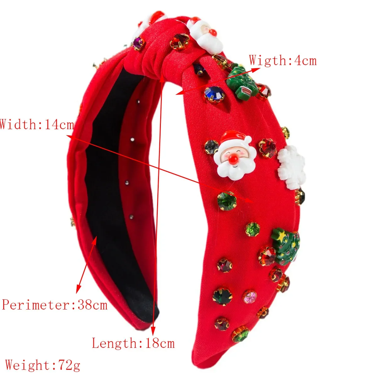 Hot-selling Fashion New Christmas Headband  Knotted with Diamonds Santa Claus Christmas Tree Holiday Hair Accessories