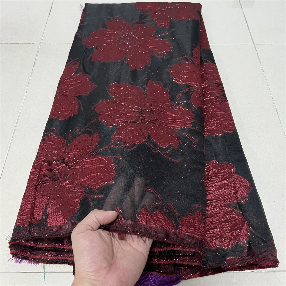 African Nigerian High-Quality Tulle Lace Fabric Organza Embroidery Guipure for Party Wedding Dress 5Yard Gown Jacquard YXZ176