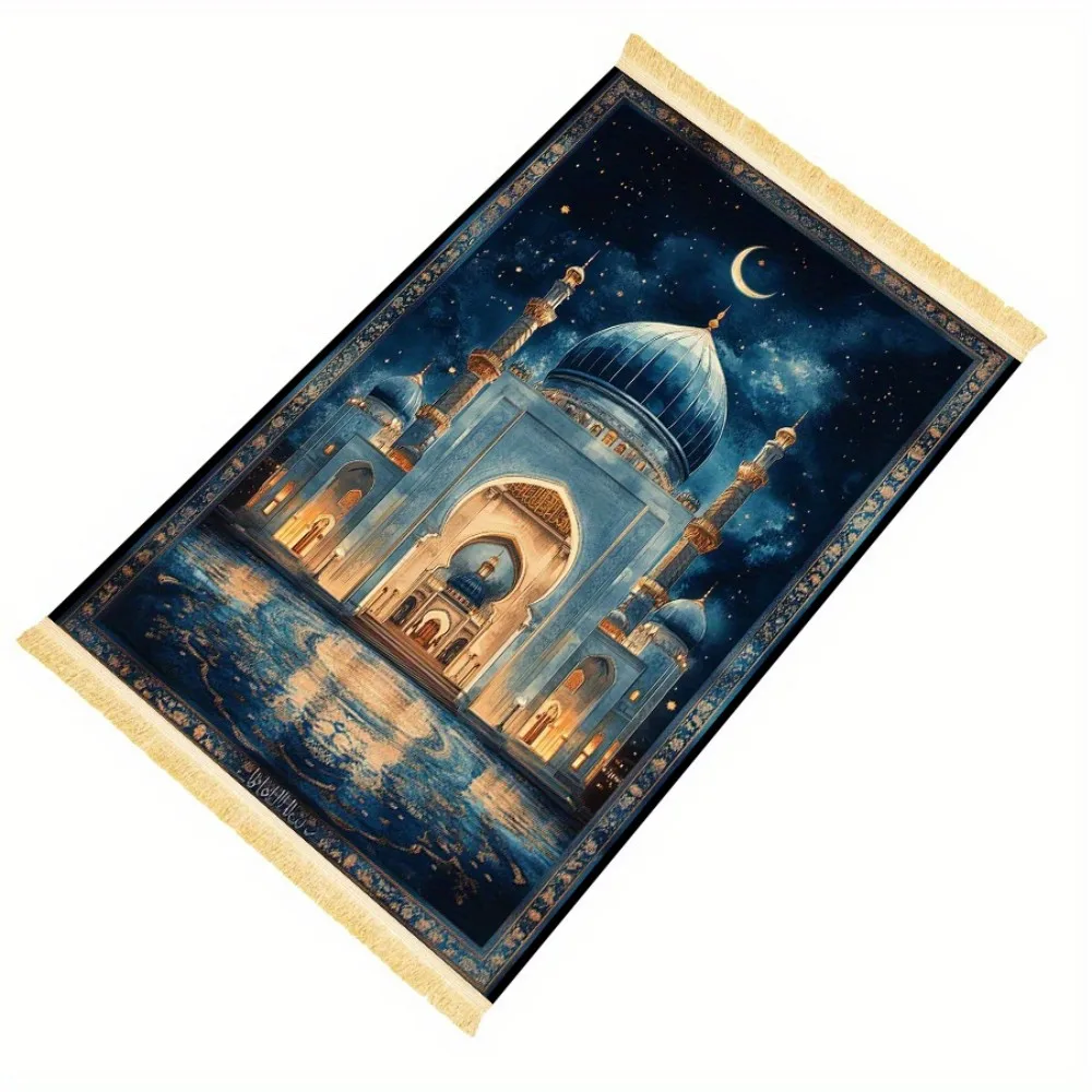 2026 Hot Sale Polyester Muslim Prayer Rug, Portable Islamic Salah Mat, Soft Worship Carpet for Muslim Home Decor, Travel Gift