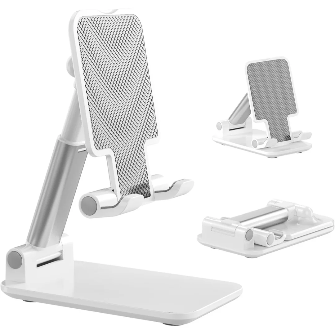 Compact Foldable Phone Stand – Solid Plastic Support for All Mobile Devices, Easy Storage & Portable