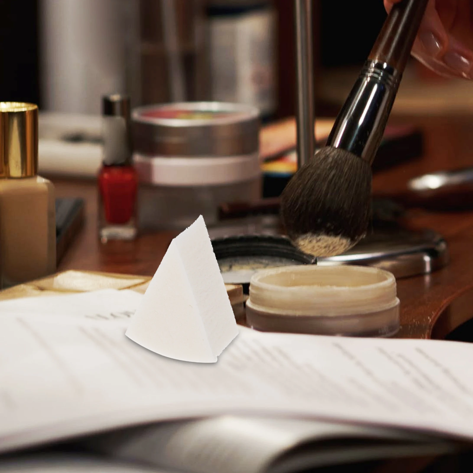 Éponge de maquillage à cale en Latex, 2 ensembles, pour mélange de fond de teint liquide, Triangle, outils bouffants de beauté, Application humide et sèche, cosmétiques pour femmes