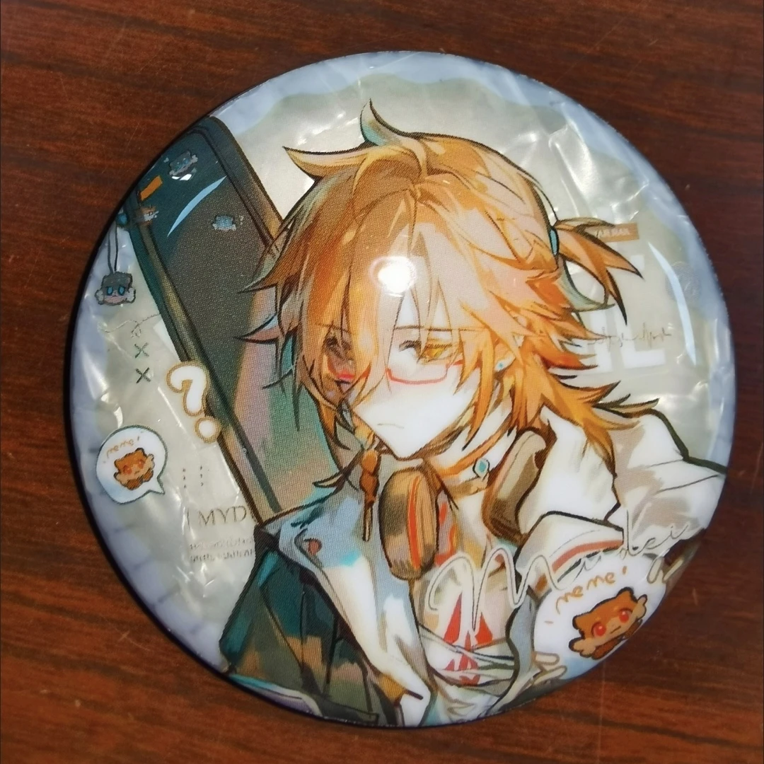 أنيمي هونكاي: ستار السكك الحديدية Phainon Mydei المعجنات الشيف المعادن بريق بروش شارة بدبوس مجوهرات اكسسوارات للملابس على ظهره هدية #1