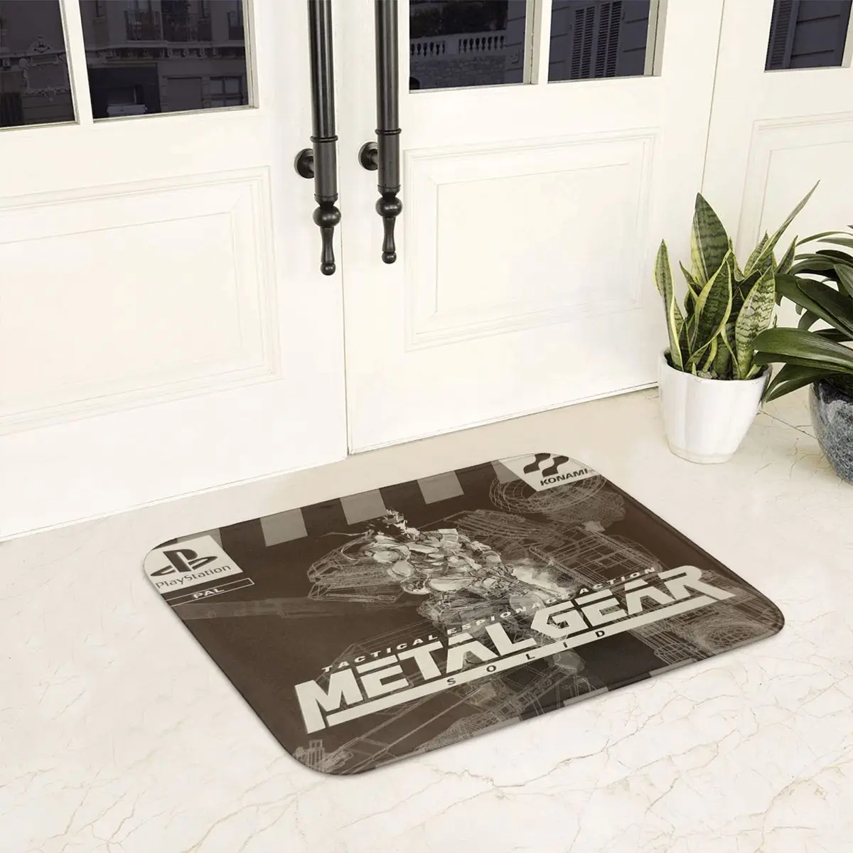 PS1 Metal Gear Solid Black And White Non-slip Doormat Floor Mat Carpet Rug for Kitchen Entrance Bathroom Living room Footpad Mat