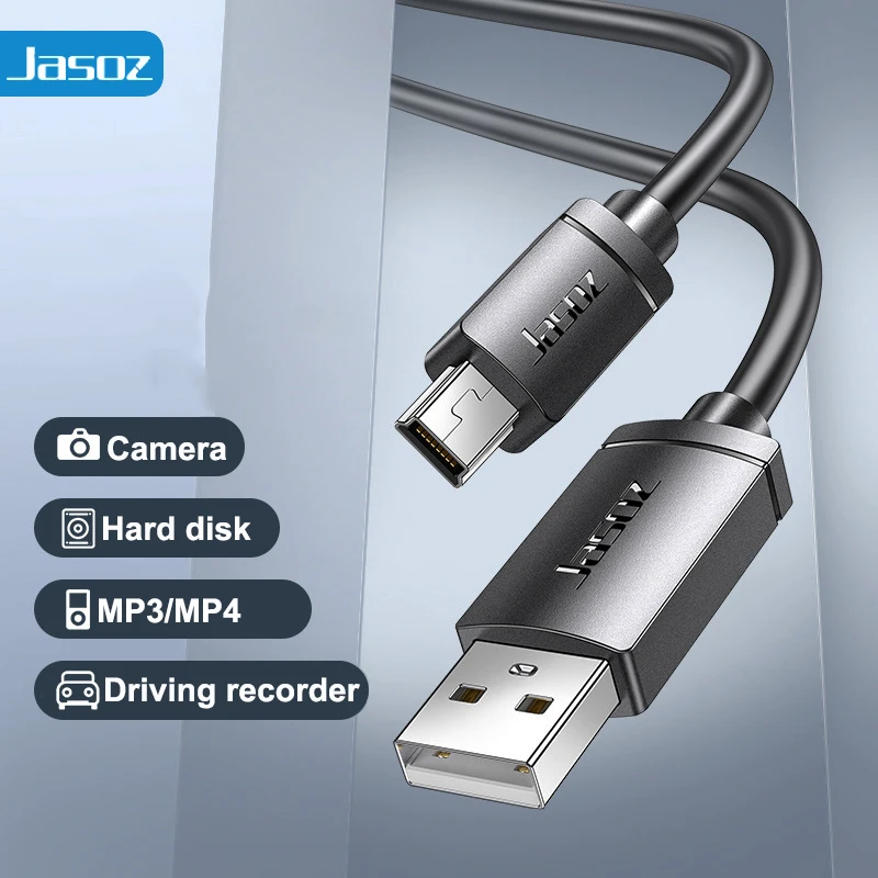 Jasoz przewód USB Mini szybko ładujący się męski przewód USB do dane USB dla odtwarzacza MP3 wideorejestrator samochodowy aparat cyfrowy GPS USB 2.0