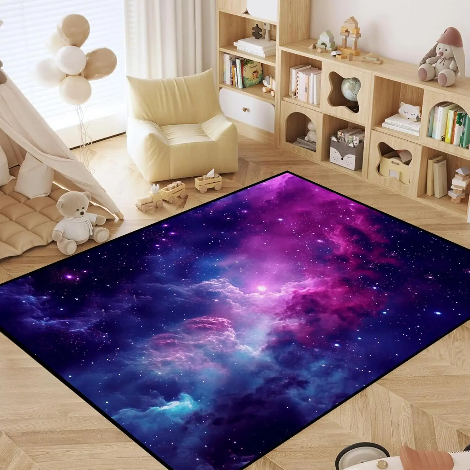 

Galaxy Area Rugs for Bedroom Laundry Living Room Dorm Space Moon Cloud Carpet Entryway Hallway Home Decor Doormat Throw Rug