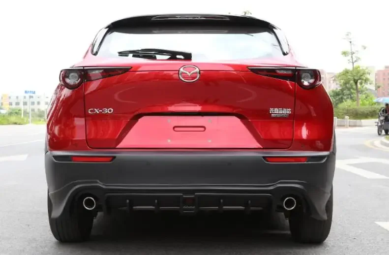 High Quality ABS Black Front Lip + Rear Diffuser + Spoiler + Side Skirt+Racing Grills Cover For Mazda CX30 CX-30 2020-2022