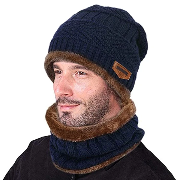 New Winter Warm Beanie Scarf Hat Gloves Set Unisex Winter Warm Knitted Beanies Hats For Mens Womens Outdoor Snow Riding Ski Caps