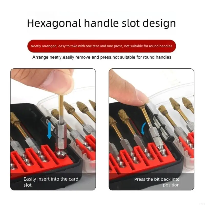 Portable Drill Bit Case Impact Resistant Plastic Tool Holder With Removable Trays For Construction Site Garage