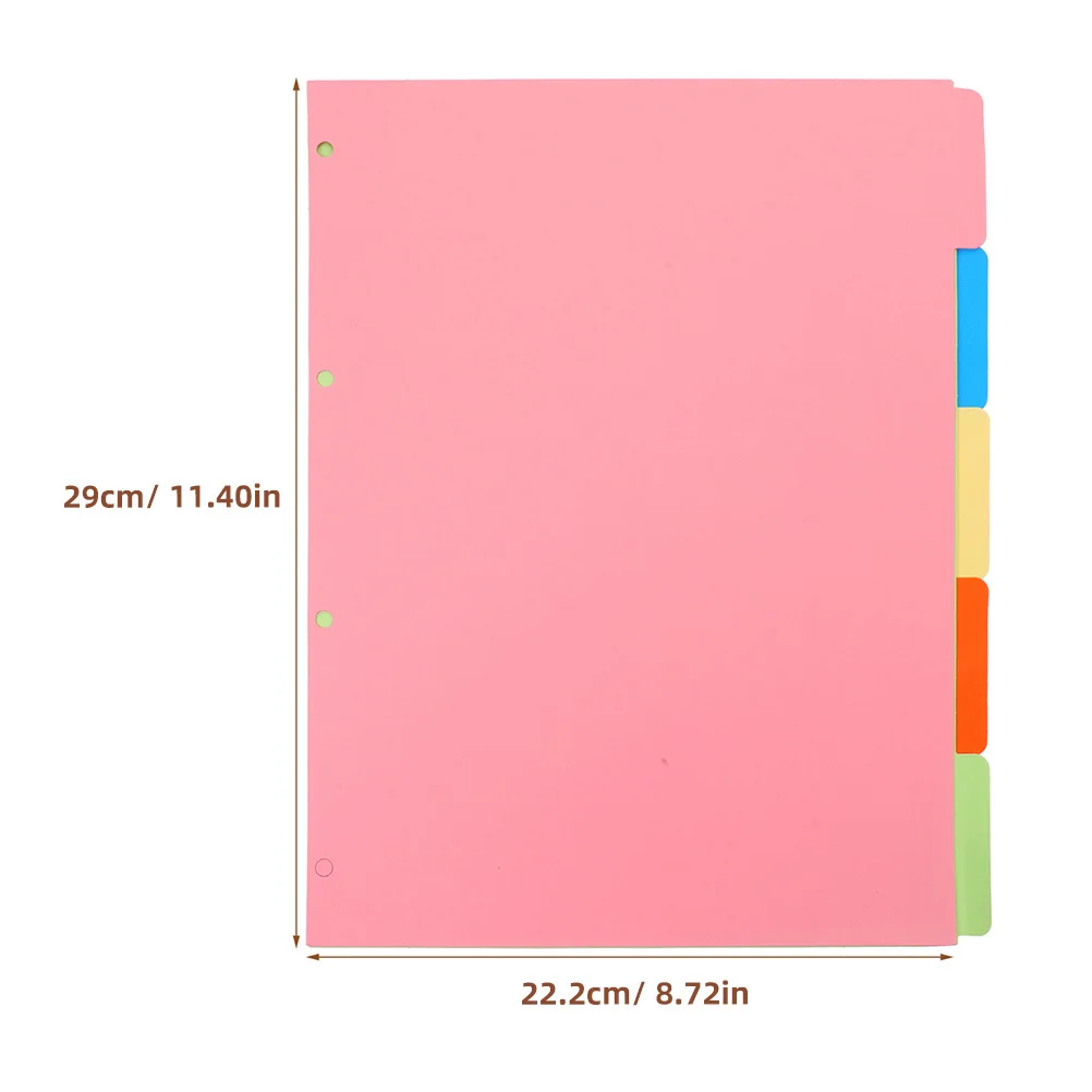 3Sets Colored Binder Dividers Paperboard Loose Leaf Tabs for Notebook Journal Presentation Index Pages A4