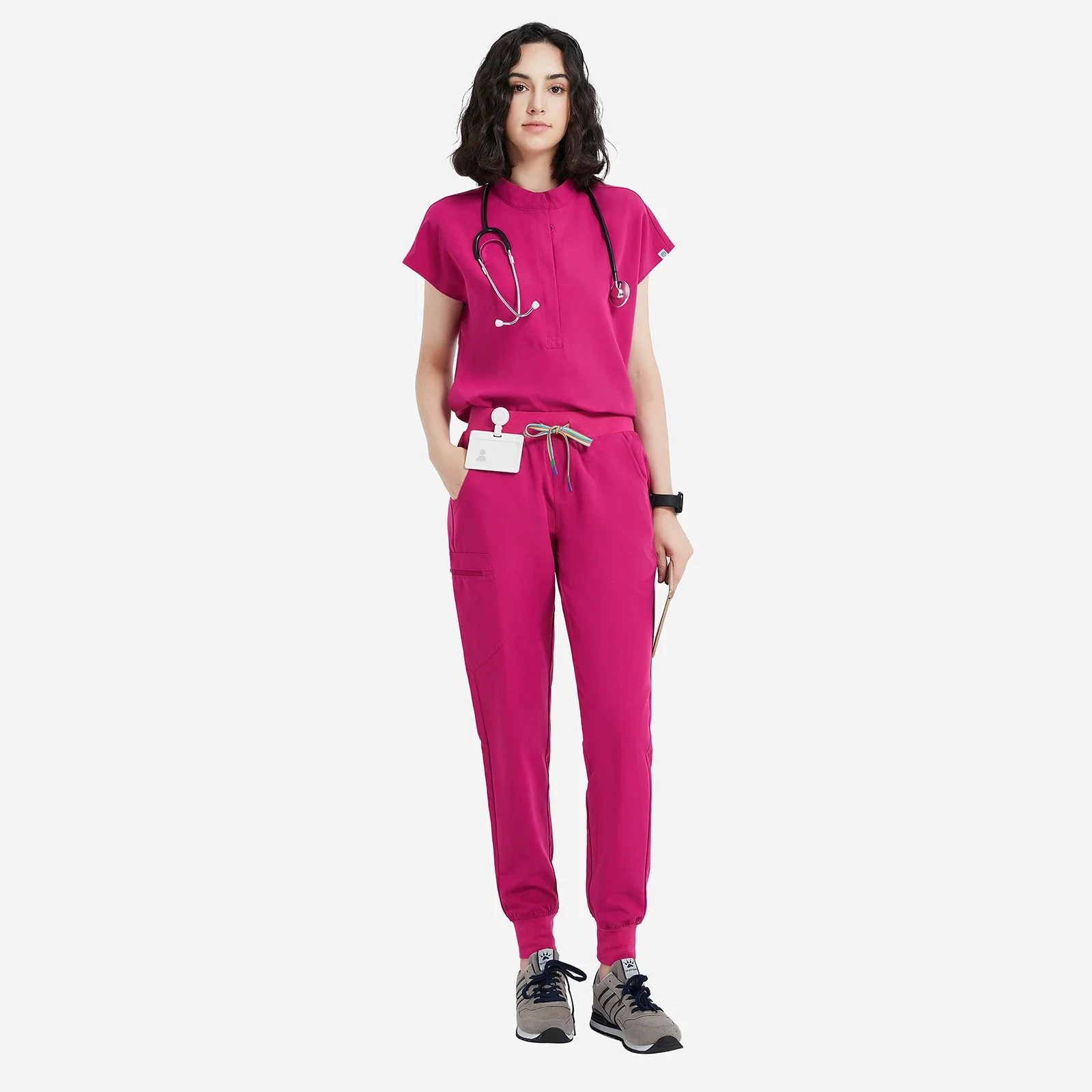 High Quality Scrub Nurse Hospital Uniform Scrubs Sets Women Workwear Beauty Medical Spandex Scrubs Uniform Sets For Women