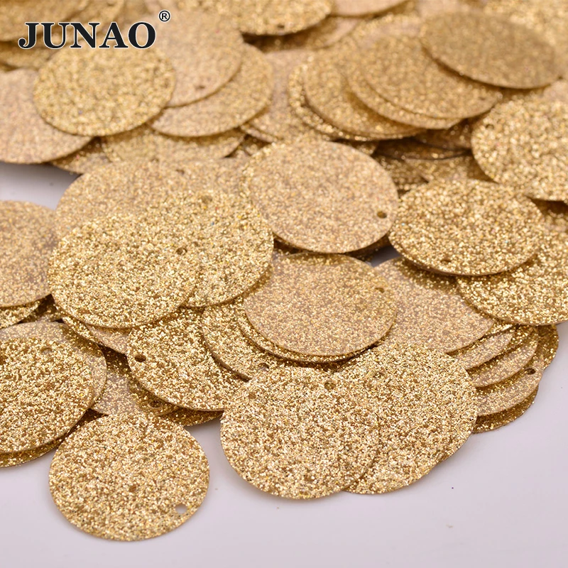 JUNAO 20g 18mm Glitter oro argento colore cucire su Paillettes di forma rotonda Paillettes grandi per abbigliamento abbigliamento artigianato