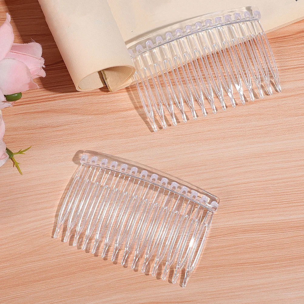 

20 Pcs Transparent Plastic Hair Comb Insert 20pcs Headgear for Women Wedding Bridal Fine Women's Clear