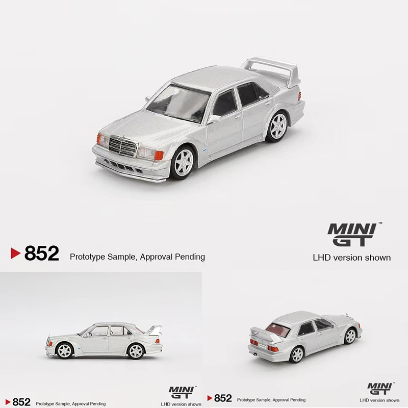 PreSale MINIGT 852 1:64 190E 2.5-16 Evolution II Silver Diecast Diorama Model Collection Miniature Toys