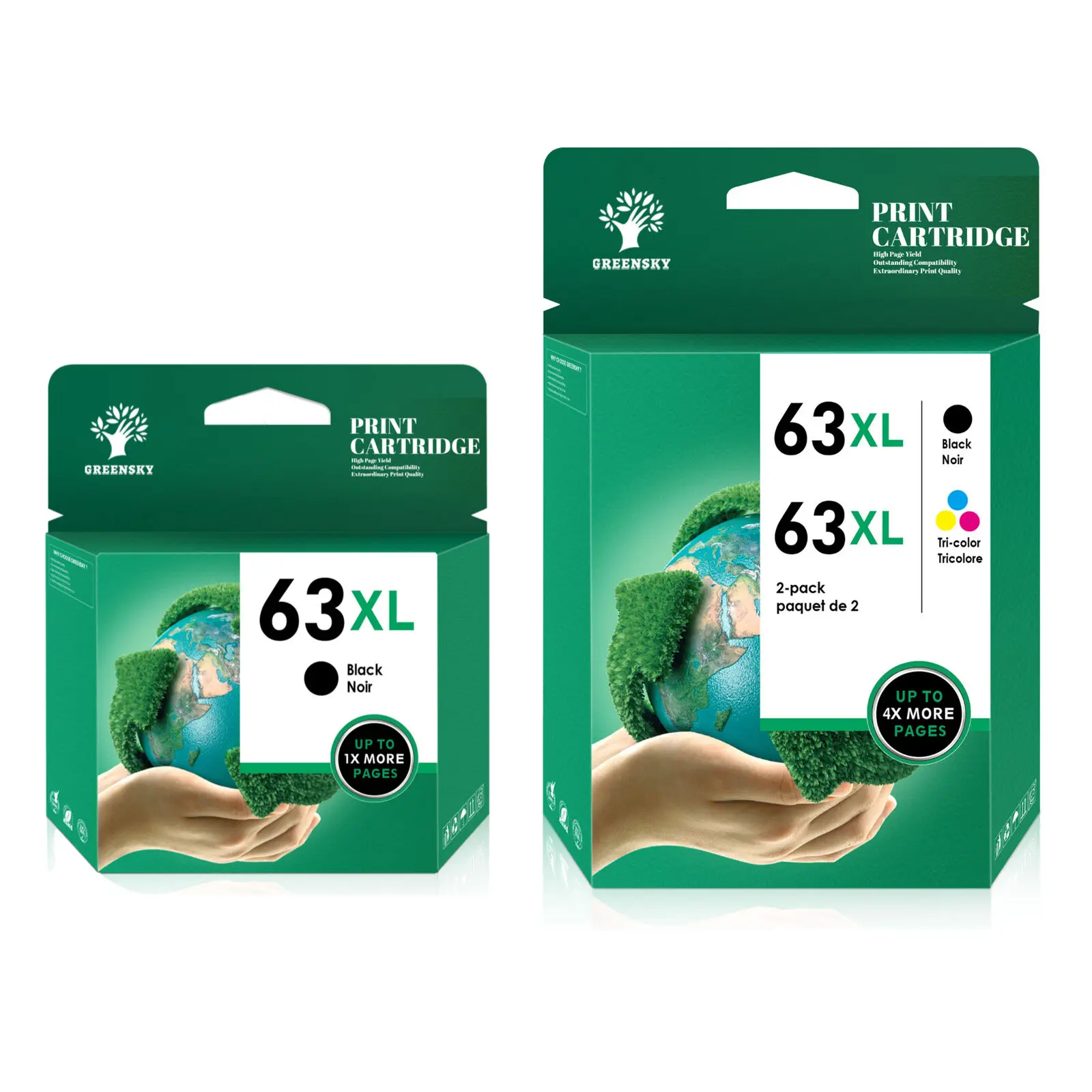 

3 Pack 63XL Ink Cartridge Set for HP 63 XL OfficeJet 3830 4650 4652 4654 4655