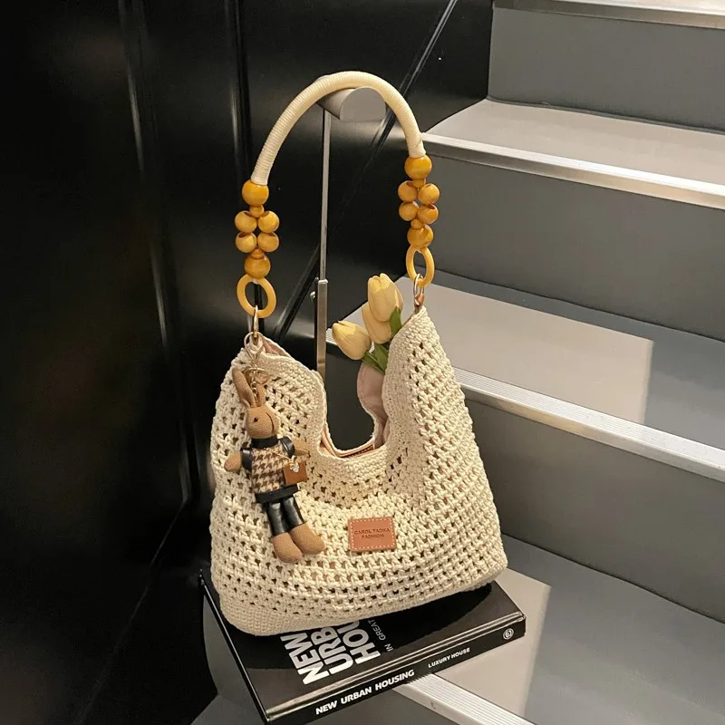 

2025 new fashion high-end tote bag women's bag large capacity summer woven straw shoulder bag messenger bag