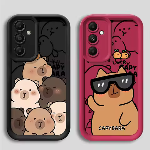 Soft TPU Case for Samsung Galaxy A34 A73 A31 A54 A22 A25 A26 A24 A23 A52 A32 A21s A53 Cute Capybara