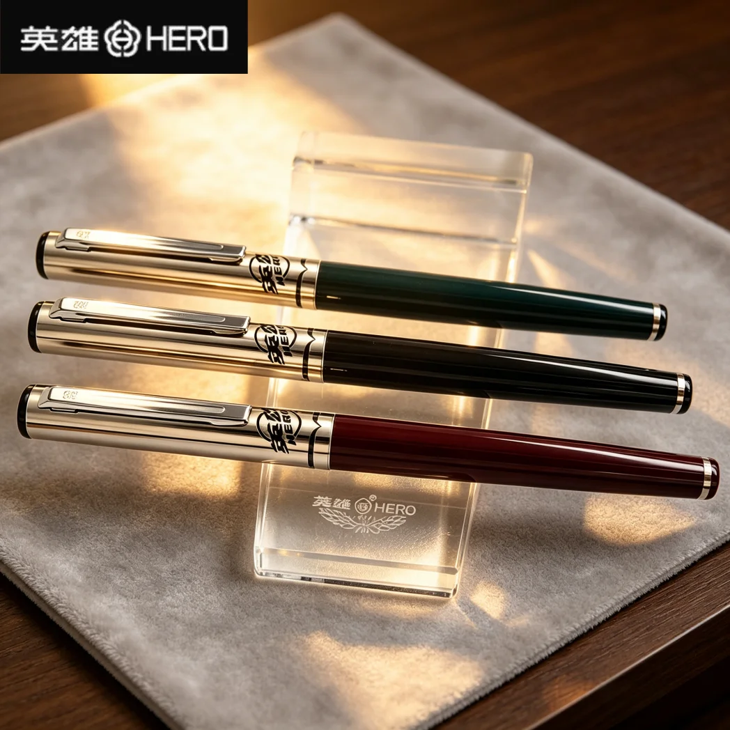 Stylo plume rétro Hero 240, Design classique, pointe Fine en Iridium de 0.5mm, écriture fluide, flux d'encre cohérente pour un usage quotidien