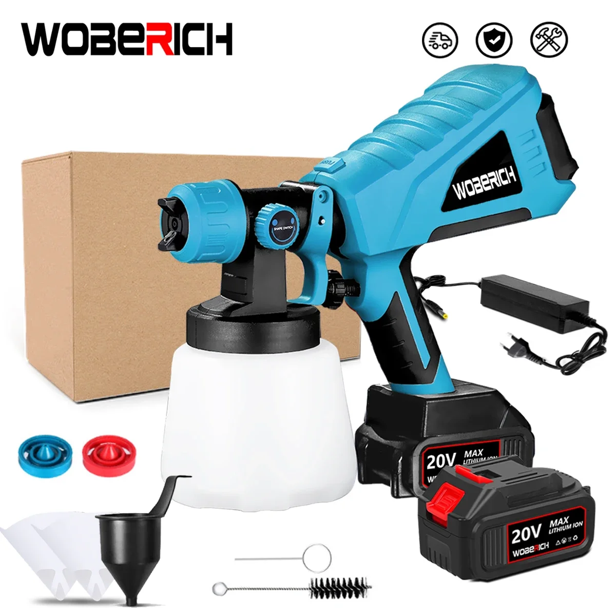 

WOBERICH Electric Paint Spray Gun Large Capacity 18V Tools For Home Garden Painting Sprayer Gun Airbrush For Makita 18V Battery