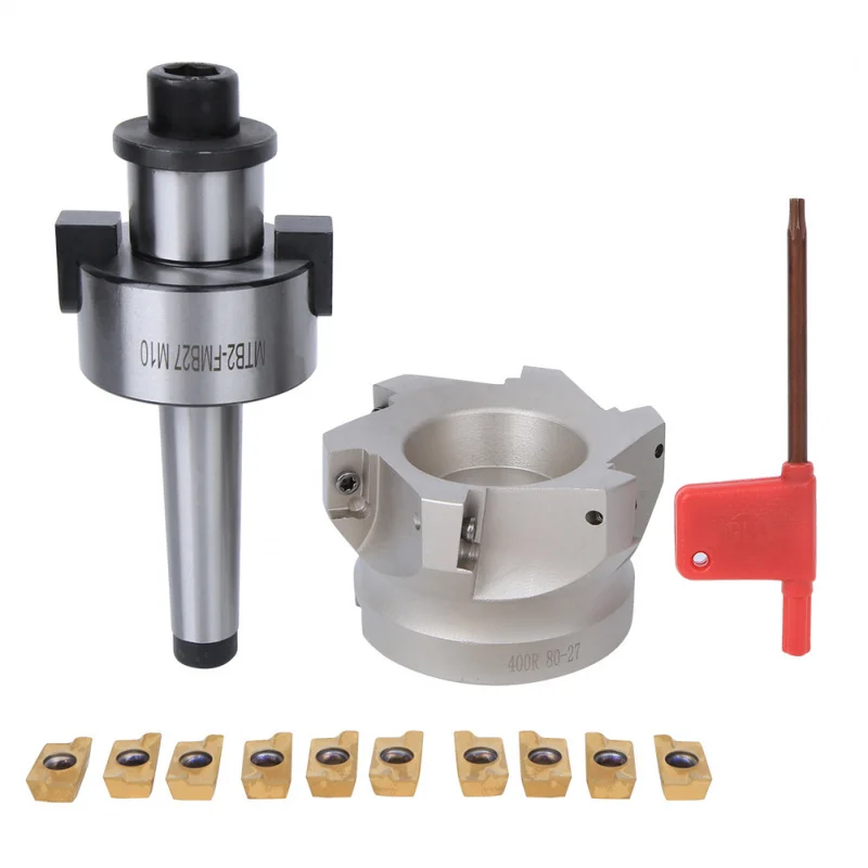 Surface Milling Cutter Spindle MT2-FMB27 Configuration 80mmRight Angle Cutter  APMT1604Blade10Grain Combination Suit