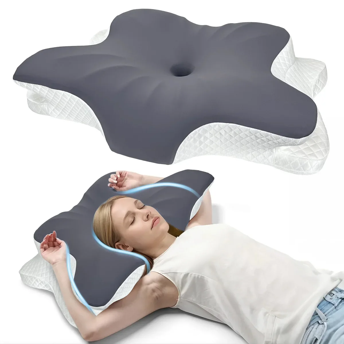 

Memory Foam Pillow Cervical Pillow for Support Ergonomic Pillow Cozy Sleeping Contour Bed Pillow for Side Back Stomach Sleeper