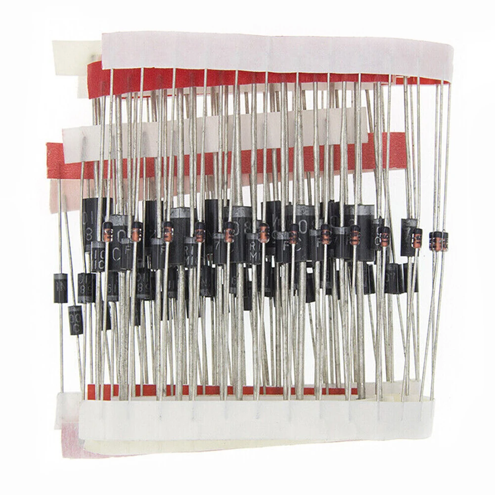 Efficiënte 100 Stuks Diode Kit 1N4148 1N4007 1N5819 1N5399 1N5408 1N5822 FR107 FR207 Geschikt voor Elektrische Reparaties